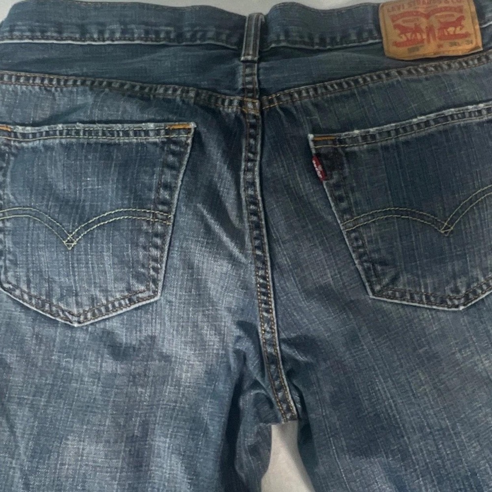 Levi's 559 Men's 34x34 Blue Straight Leg Jeans Dark Wash Vintage Look Excellent - Picture 7 of 13